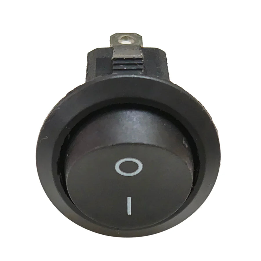 6A 250V AC SPST ON-OFF Round Rocker Switch Black | 2 Pin Panel Mount Power Switch for DIY Electronics & Appliances
