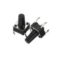 6x6x12mm 4 Pin Tactile Push Button Switch  | Momentary Normally Open (NO) PCB Mount Push Switch for Arduino, DIY Electronics & Robotics