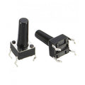 6x6x13mm 4 Pin Tactile Push Button Switch  | Momentary Normally Open (NO) PCB Mount Push Switch for Arduino, DIY Electronics & Robotics