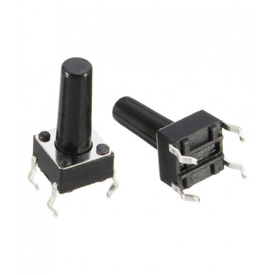 6x6x13mm 4 Pin Tactile Push Button Switch  | Momentary Normally Open (NO) PCB Mount Push Switch for Arduino, DIY Electronics & Robotics