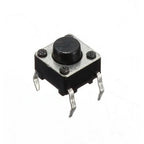 6x6x5mm 4 Pin Tactile Push Button Switch  | Momentary Normally Open (NO) PCB Mount Push Switch for Arduino, DIY Electronics & Robotics
