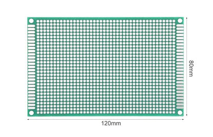 8x12cm Double Sided Green Dot Board PCB Prototype Board | FR4 Universal Perfboard