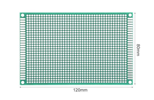 8x12cm Double Sided Green Dot Board PCB Prototype Board | FR4 Universal Perfboard