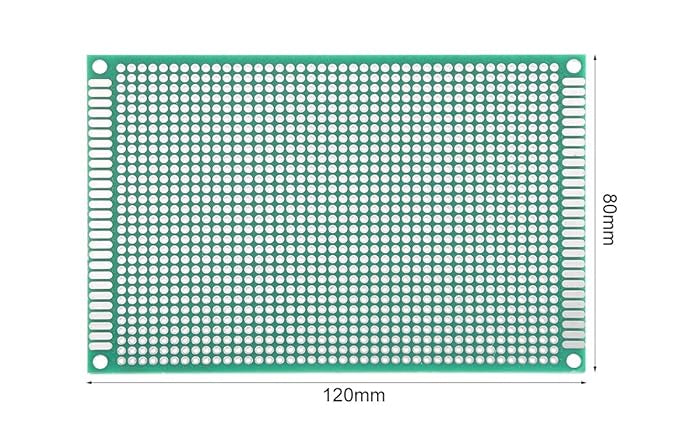8x12cm Double Sided Green Dot Board PCB Prototype Board | FR4 Universal Perfboard