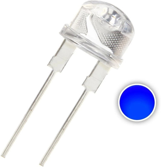 8mm Blue LED (Pack of 5) | Through Hole Diffused Light Emitting Diodes for Arduino, DIY Electronics & Indicator Projects