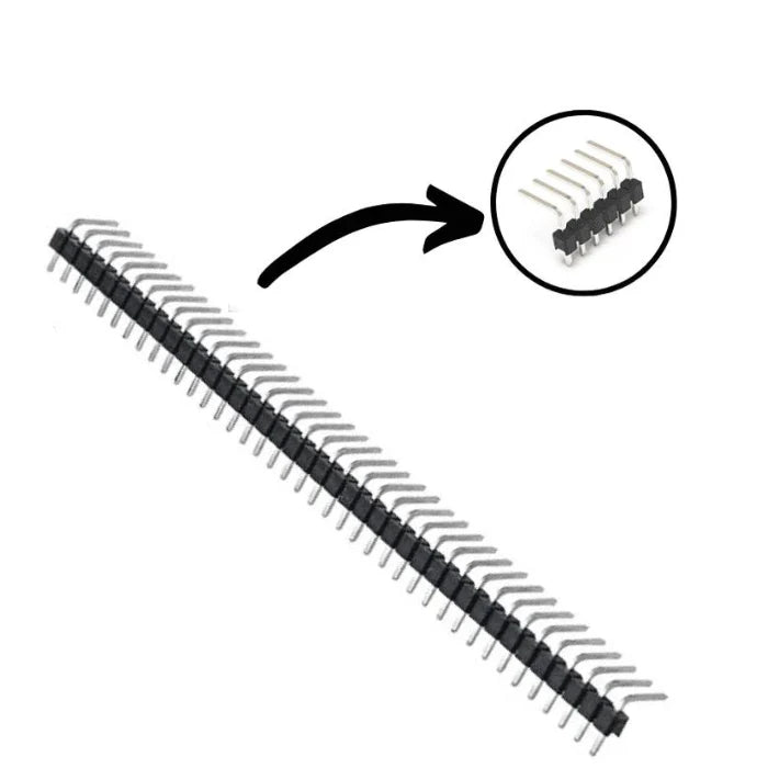 40x1 Male Berg Strip (90 Degree) Right Angle Header Pin Connector for PCB, Arduino, ESP32 & DIY Electronics