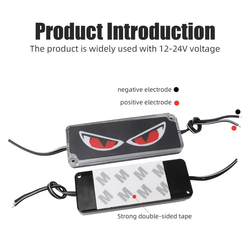 Motorcycle Decorative Cat Eye LED Tail Light 12V – Evil Eye / Demon Eye Rear Light for Bike, Scooter & EV