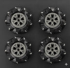 97mm Mecanum Wheels Set (Left + Right) (4 Wheels) with Metal Coupling | Omni Directional Wheels for Arduino, Raspberry Pi Robot Car