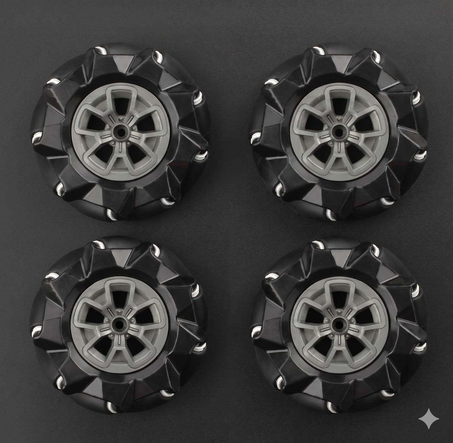 97mm Mecanum Wheels Set (Left + Right) (4 Wheels) with Metal Coupling | Omni Directional Wheels for Arduino, Raspberry Pi Robot Car
