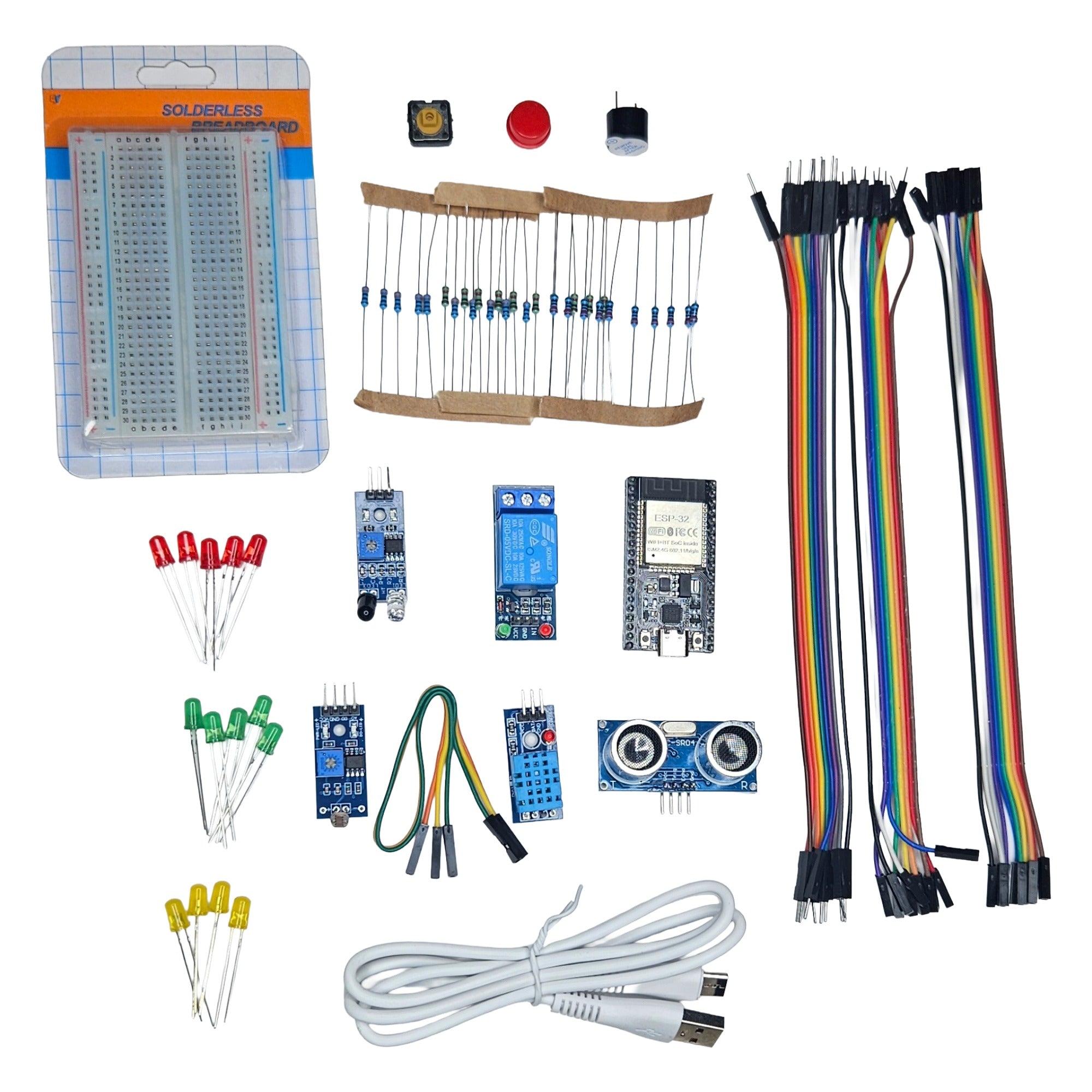 Beginner ESP32 Starter Kit for IoT, Electronics Learning, DIY Projects, School & College Project Practice
