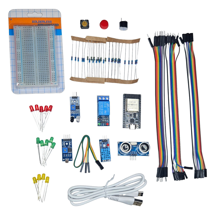 Beginner ESP32 Starter Kit for IoT, Electronics Learning, DIY Projects, School & College Project Practice