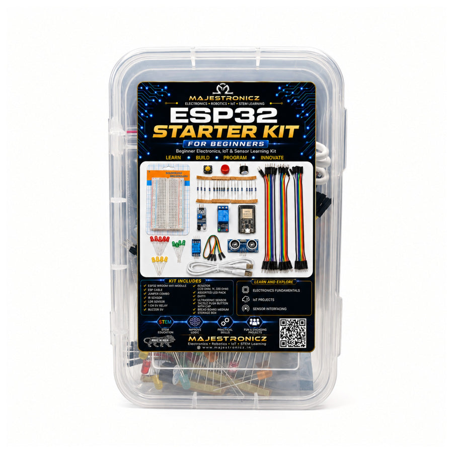 Beginner ESP32 Starter Kit for IoT, Electronics Learning, DIY Projects, School & College Project Practice
