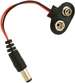 9V Battery Snap Connector with Male DC Jack