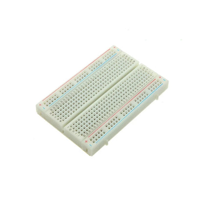 Medium solderless breadboard with 400 tie points for prototyping and Arduino circuit development