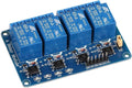 4-channel 5V relay module with optocoupler isolation for Arduino and Raspberry Pi control