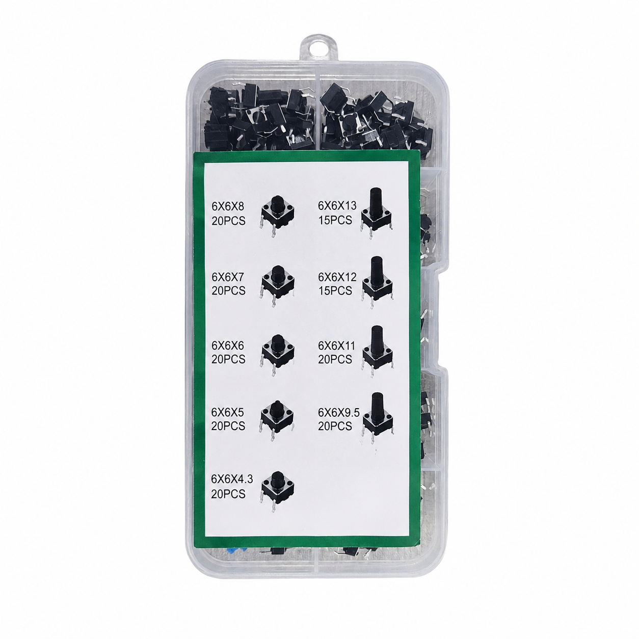 Tactile Push Button Switch Assorted (Pack of 5) – 6x6mm PCB Momentary Switch for DIY Electronics
