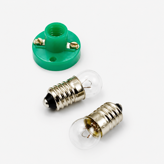 Miniature Mini Bulb with Holder – Small Screw Type Bulb Holder Set for School Science Projects & DIY Electrical Experiments