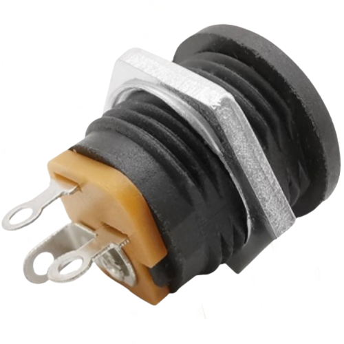 DC Power Socket Female Panel Mount 5.5x2.1mm Round Chassis Connector with Nut
