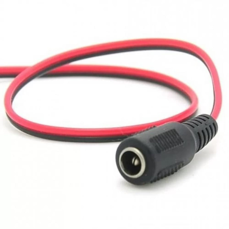 Female DC jack with wire for power connections