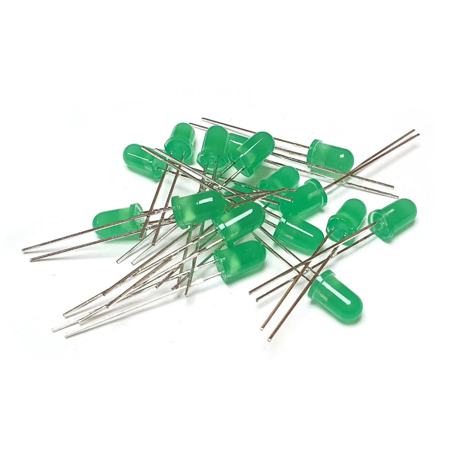 5mm LED – (Green) Pack of 5 | Light Emitting Diode (LED) High Brightness Round LED for Arduino, DIY Electronics & Indicator Applications