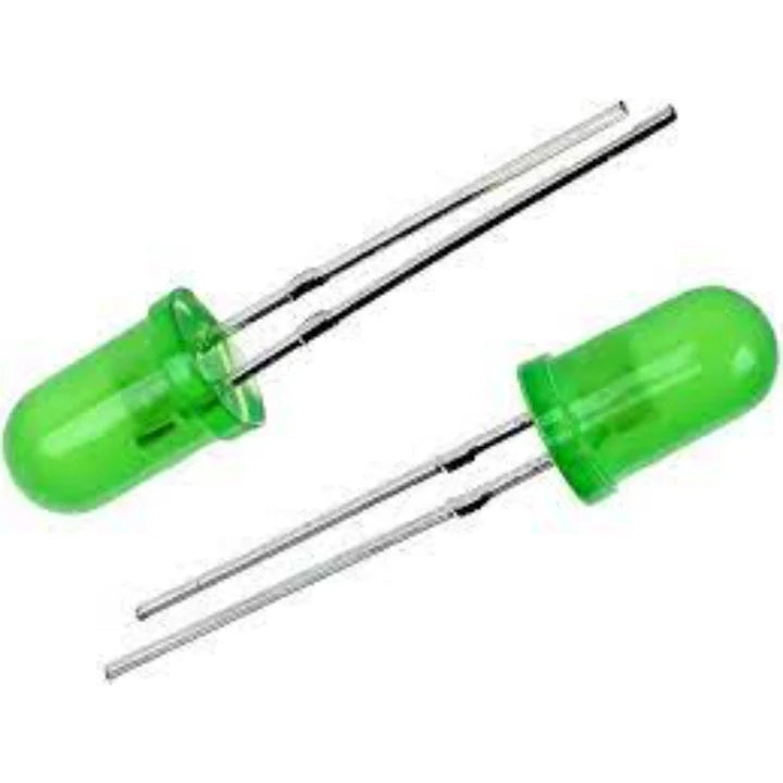 5mm LED – (Green) Pack of 5 | Light Emitting Diode (LED) High Brightness Round LED for Arduino, DIY Electronics & Indicator Applications