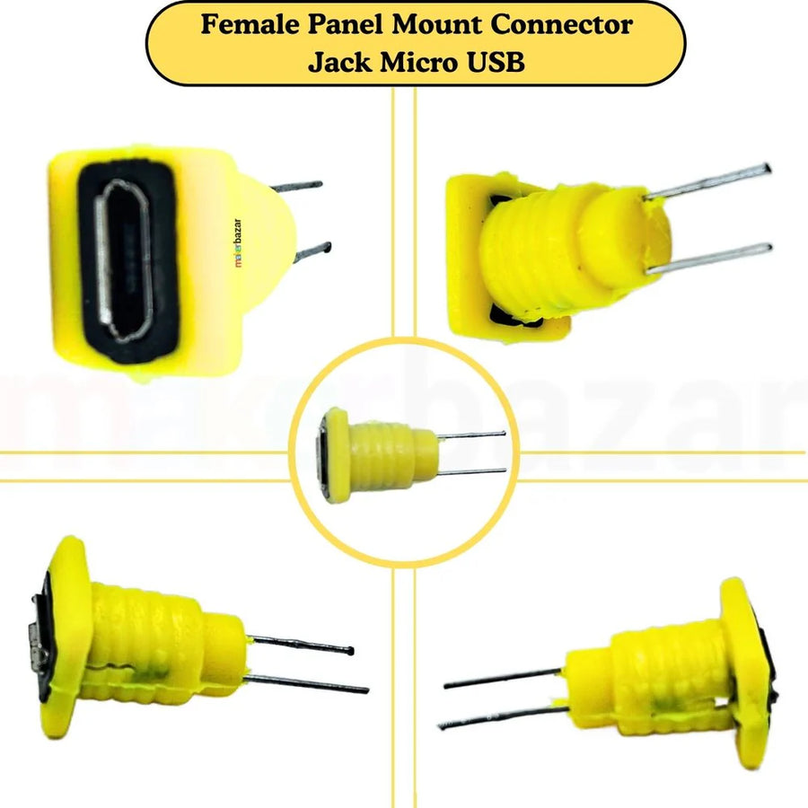 USB B Type Female Connector PCB Panel Mount Without Wire – USB Power/Input Socket for DIY Electronics Projects