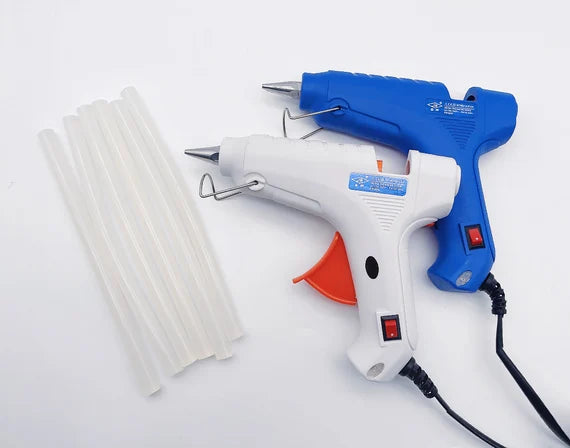 60W hot melt glue gun with ergonomic trigger and precision nozzle for crafts and home repairs
