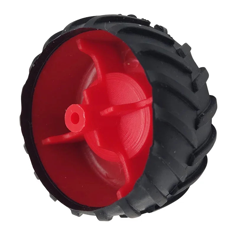 Rubber Wheel 38mm – Red Hub Robot Wheel for Mini Robotics Car Projects