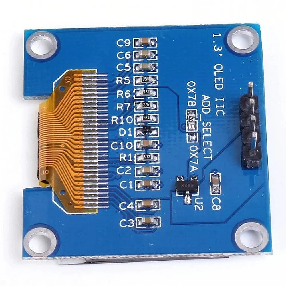 1.3-inch I2C OLED display for compact projects