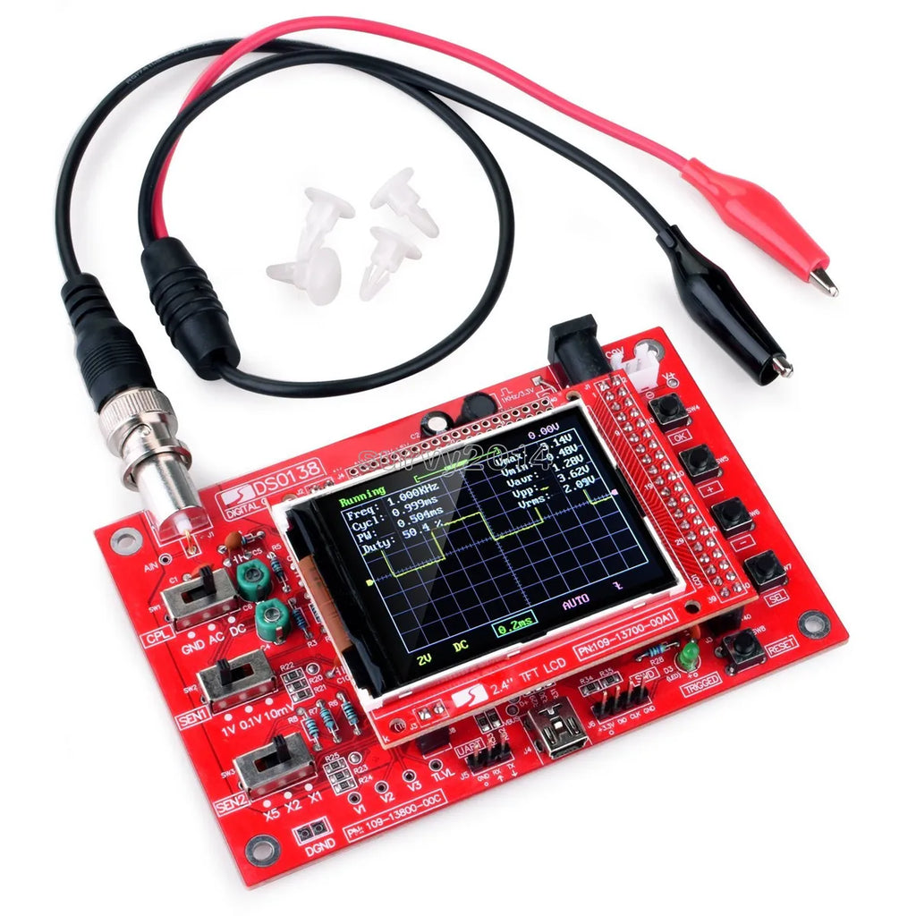 DSO138 DIY Oscilloscope Kit with 2.4 inch color screen and components
