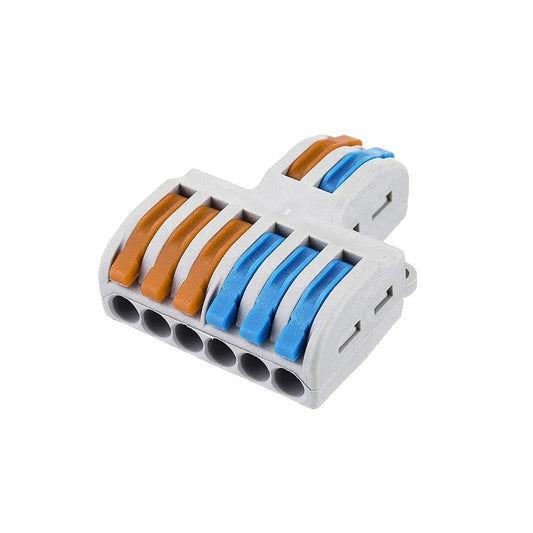 PCT 2 In 6 Out Wire Connector 32A – Quick Lever Terminal Block Electrical Cable Connector