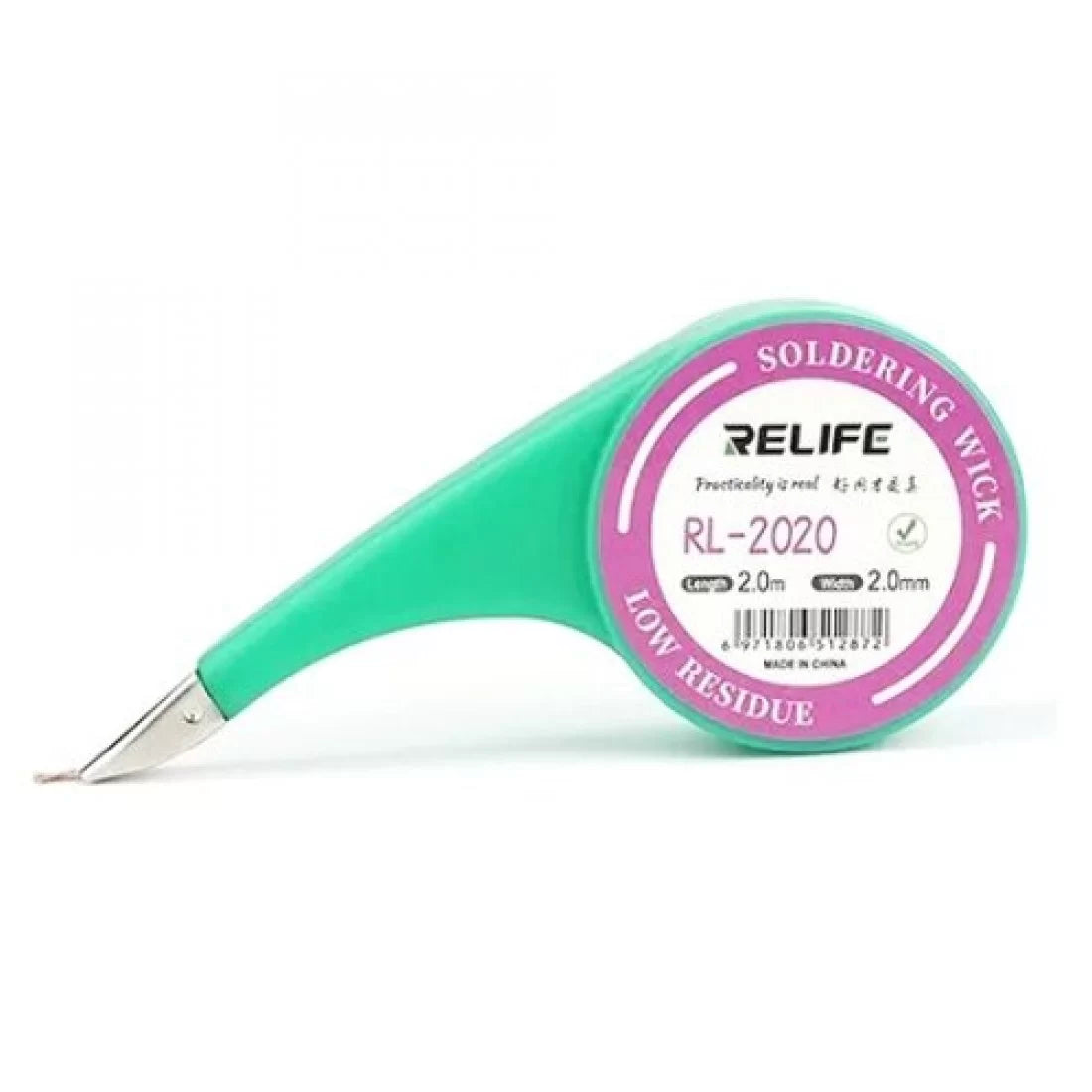 Relife Soldering Wick RL-2020 | 2mm Width Desoldering Wick Copper Braid for PCB Repair & Solder Removal