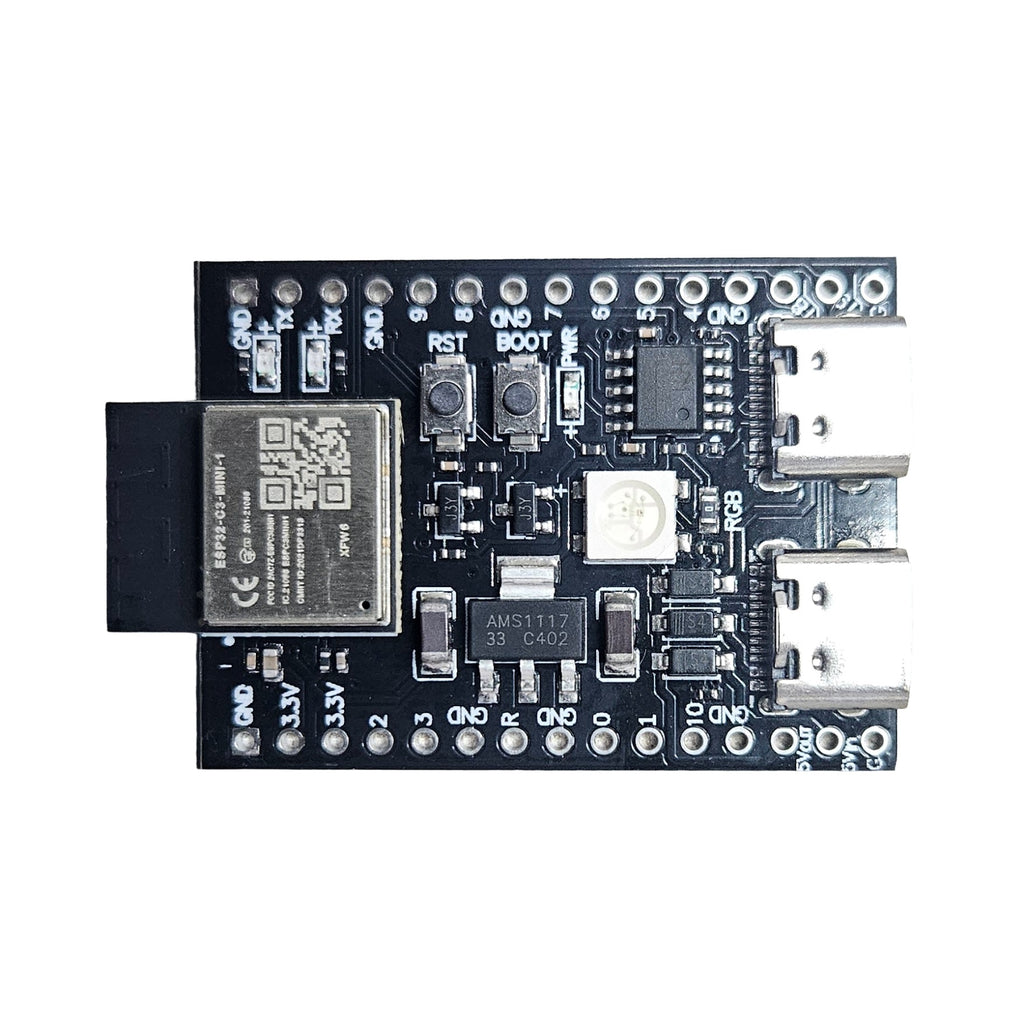 ESP32-C3 Mini Dual USB Development Board – WiFi Bluetooth IoT Module with Type-C and Micro USB
