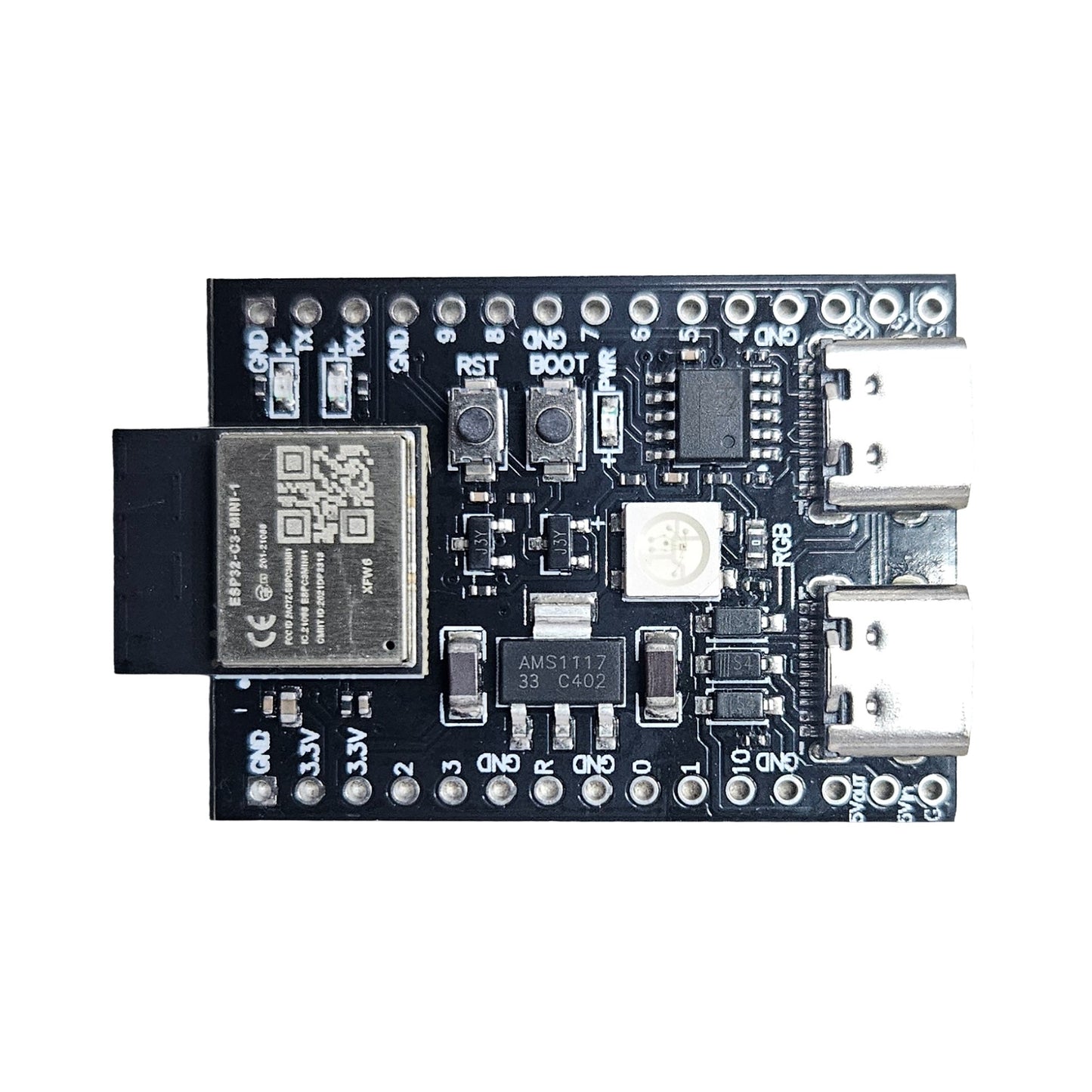 ESP32-C3 Mini Dual USB Development Board – WiFi Bluetooth IoT Module with Type-C and Micro USB
