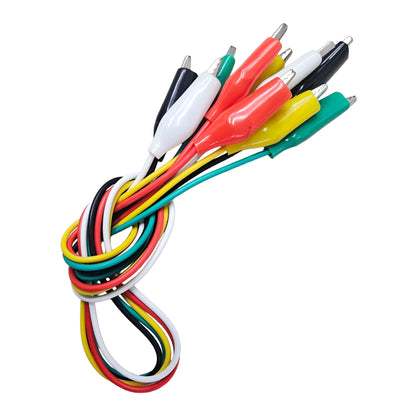 Alligator Clip Test Lead Wire Pack of 5 – Multicolor Crocodile Clip Jumper Cable for Electronics Testing