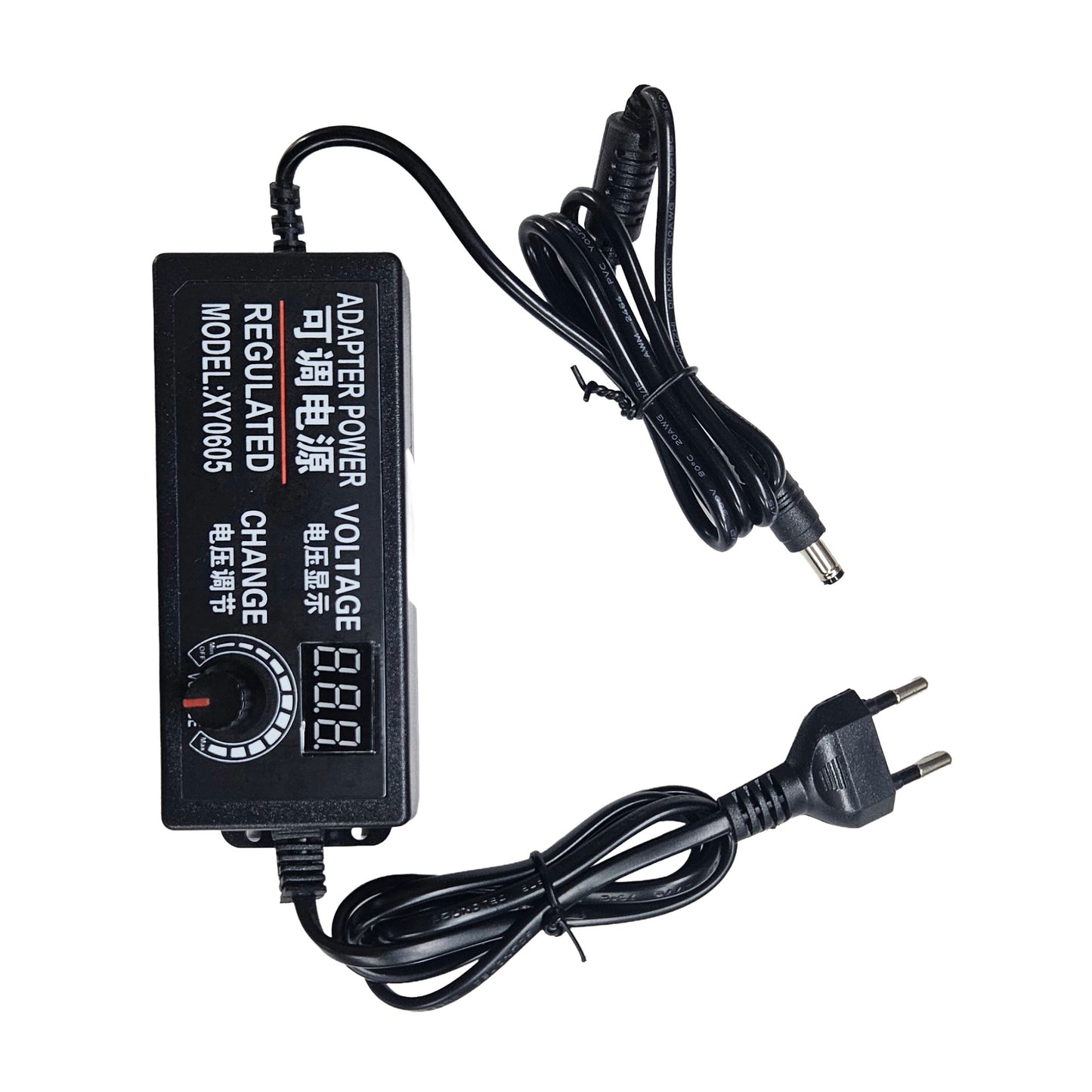 12V 5A Adjustable Power Adapter with Digital Voltage Display – Regulated DC Power Supply Adapter
