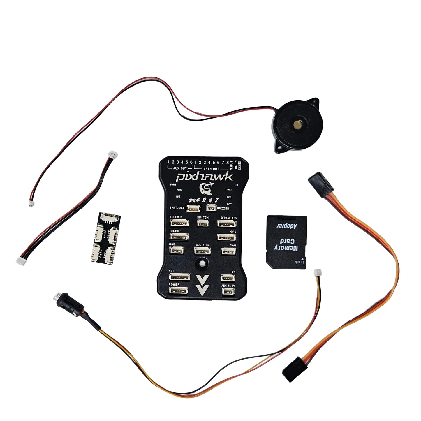 Pixhawk 2.4.8 PX4 Autopilot Flight Controller Kit with Buzzer, Safety Switch, Memory Card Adapter and Cables