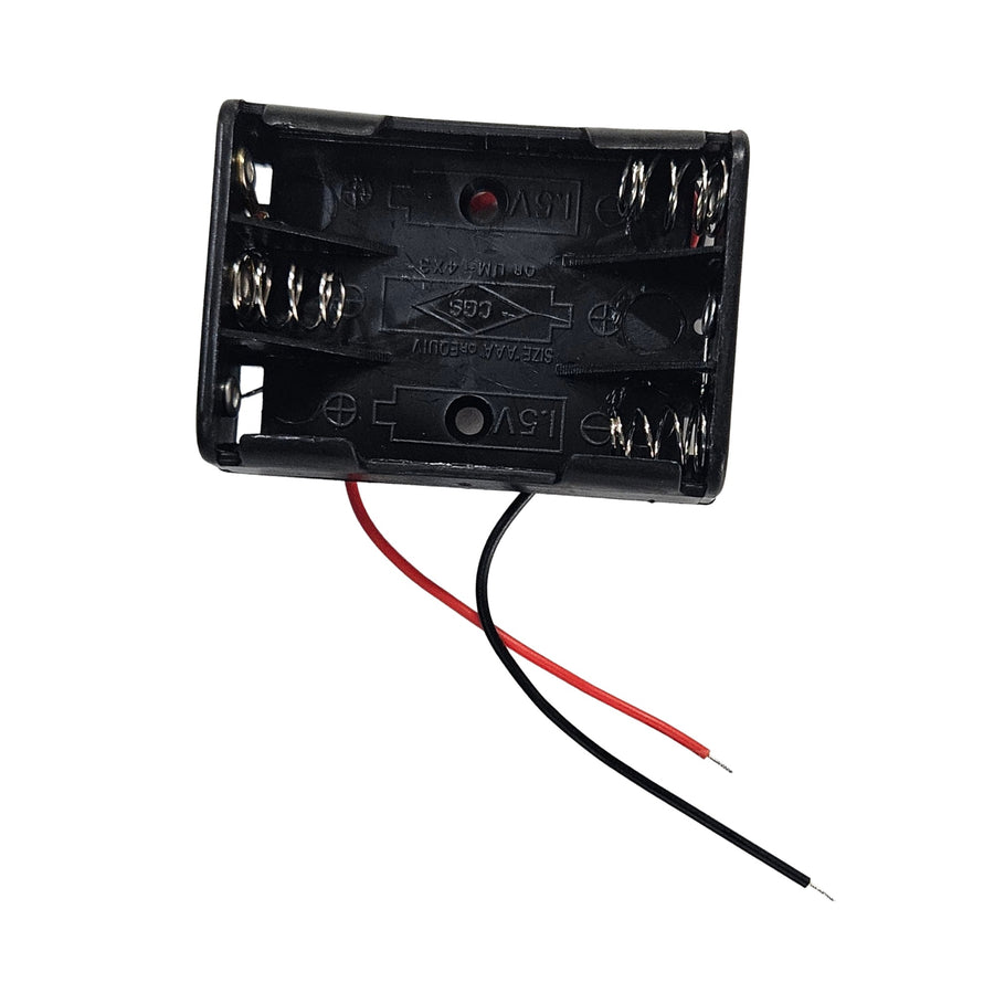 3 × AAA Battery Holder with Wire Leads – 4.5V Output