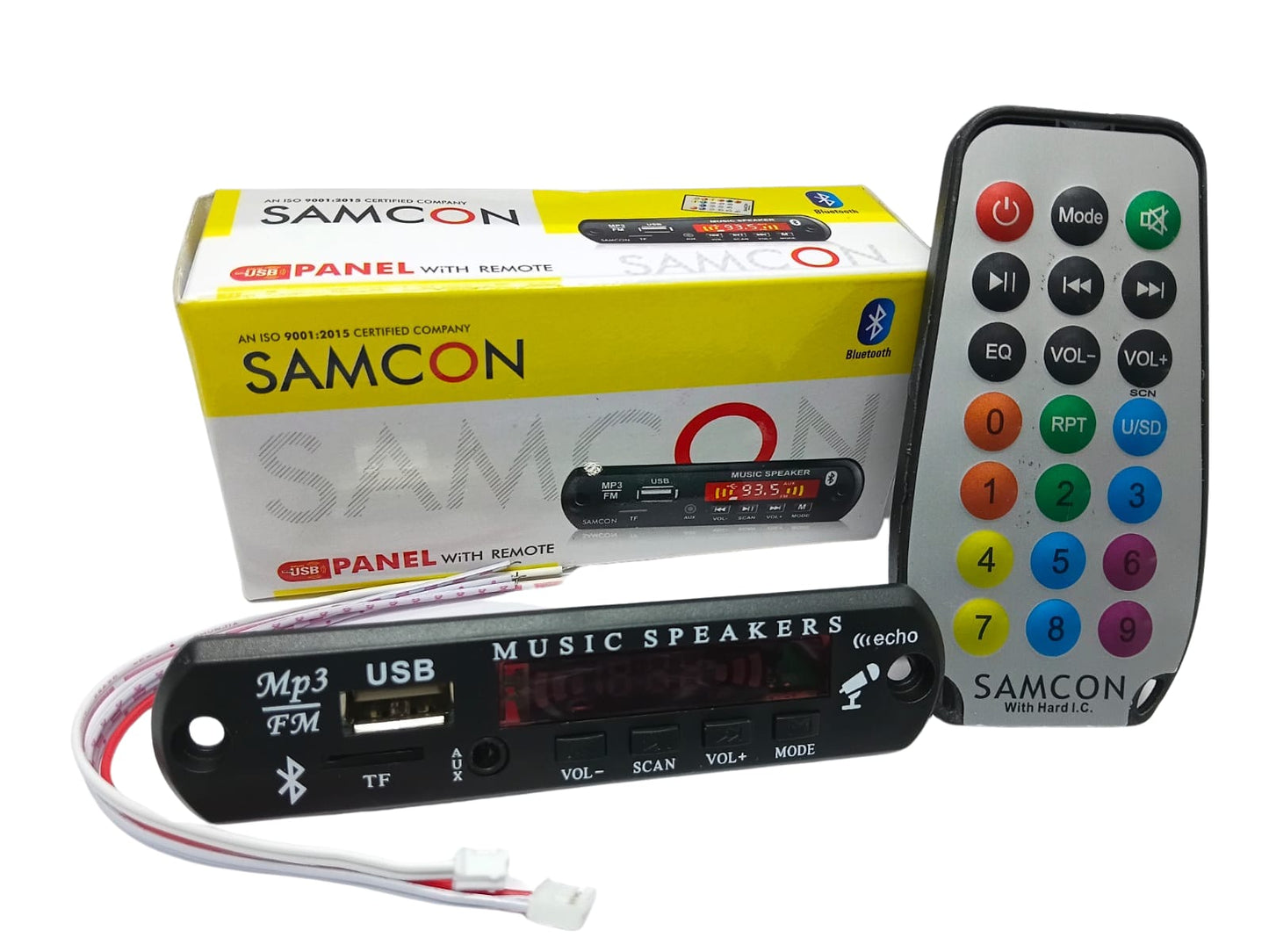 SAMCON  Bluetooth FM Audio Board with Remote USB SD AUX 5V P6 MP3 Player FM Modulator Panel