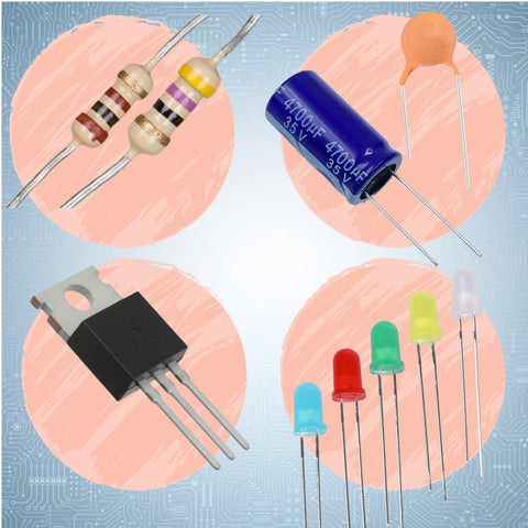 RESISTOR, CAPACITOR, LED
