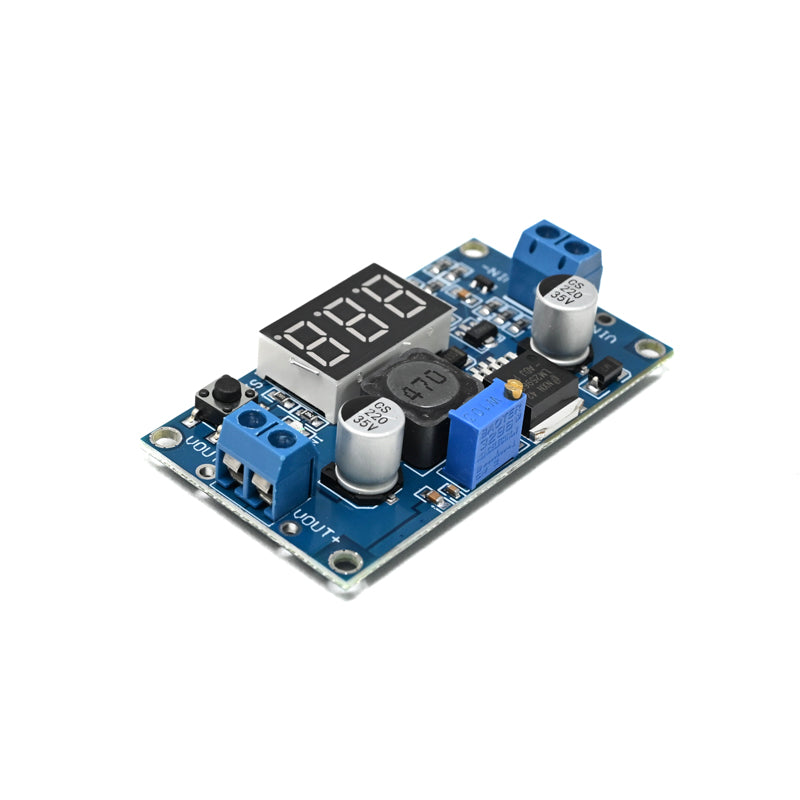 LM2596 2A Buck Step-Down DC-DC Power Converter Module (4–40V to 1.3–37V) with LED Voltmeter
