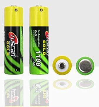 AA Rechargeable Battery Ni-MH 1.2V - 1100mAh (2 cell pair) - Tuscan