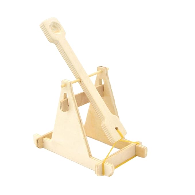 Wooden Trebuchet Catapult DIY STEM Science Project Kit – Medieval Counterweight Siege Machine Model Educational Physics Experiment Toy for Kids, School Projects & Engineering Learning