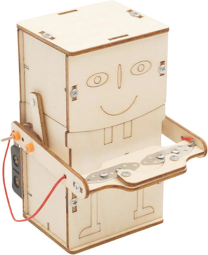 DIY Coin Eating Robot STEM Kit Wooden Educational Puzzle Toy
