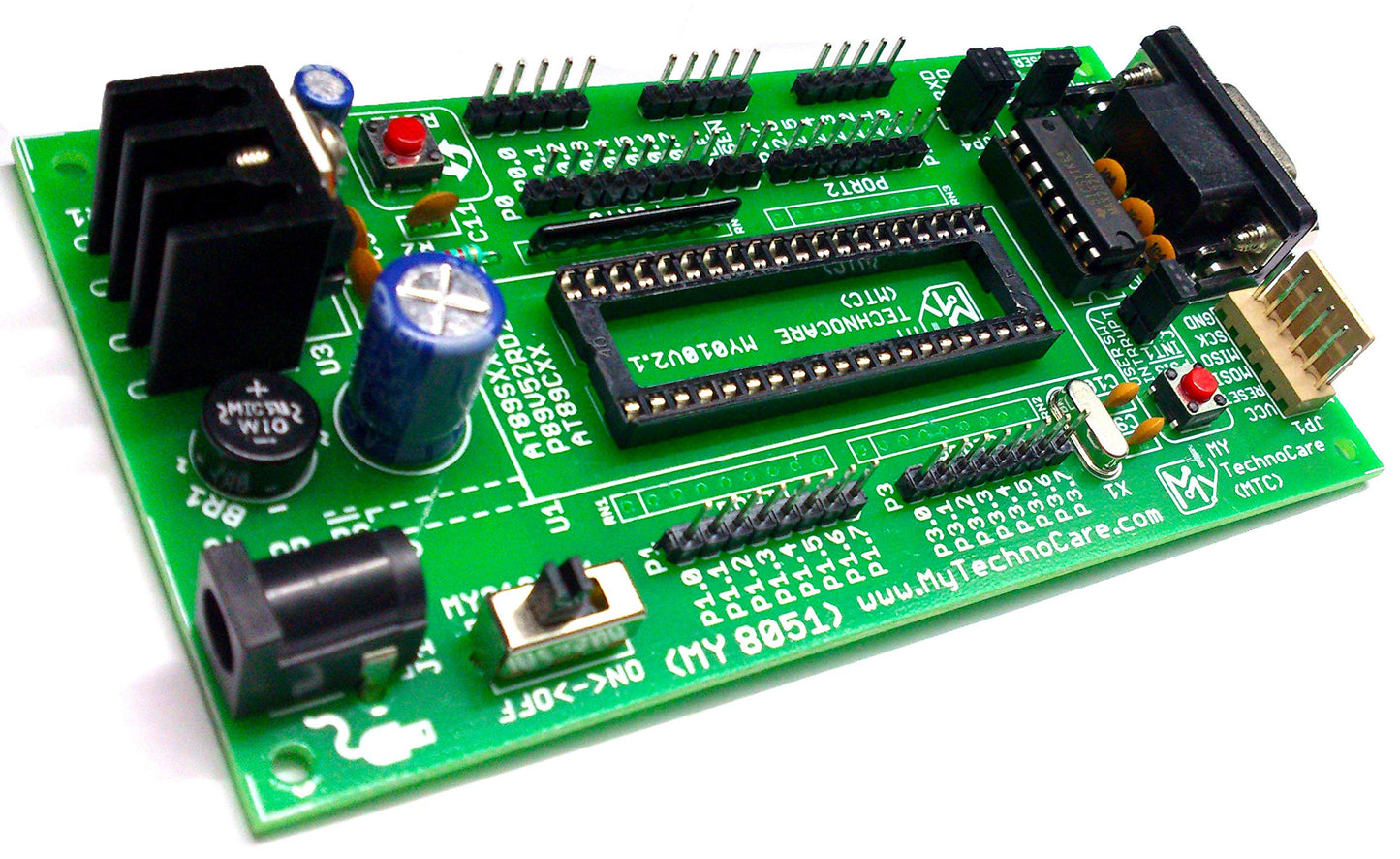 8051 development board for microcontroller programming and embedded systems prototyping