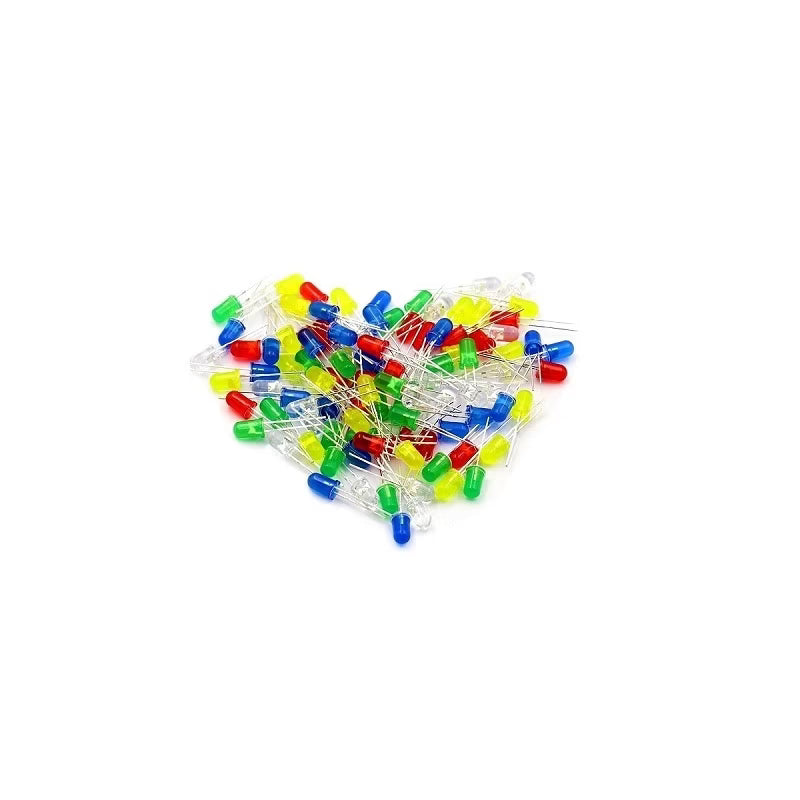 3mm LED Light Emitting Diode (LED) – Pack of 5 (mixed colors) | High Brightness Round LED for Arduino, DIY Electronics & Indicator Applications