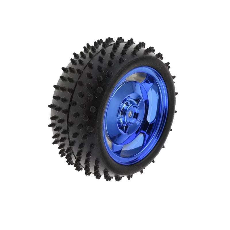 85mm x 38mm Blue Robot Wheel – Wide Rubber Tyre Wheel for Robotics Car Projects