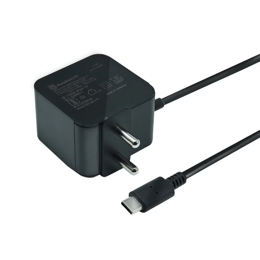 Raspberry Pi 27W USB-C Power Supply Adapter – Official Type-C Charger for Raspberry Pi Boards