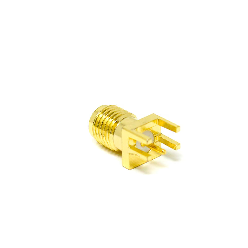 SMA Female Straight PCB Mount RF Connector – Gold-Plated 50 Ohm Coaxial Antenna Socket
