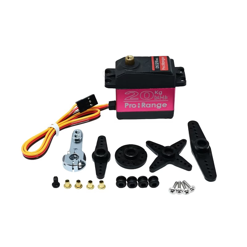 20kg High Torque Digital Servo Motor 180° Metal Gear Coreless 7V Heavy Duty PWM Servo for Robotics & RC Applications
